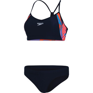 speedo Volley Thinstrap Bikini à lanières fines Femme, noir/Multicolore noir/Multicolore