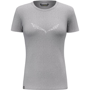 SALEWA Solid Dry Camiseta SS Mujer, gris gris