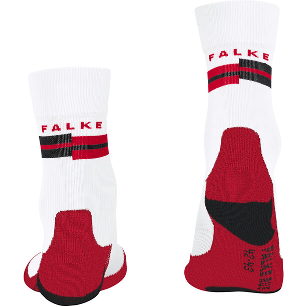 Falke RU5 Chaussettes de course Homme, blanc/rouge