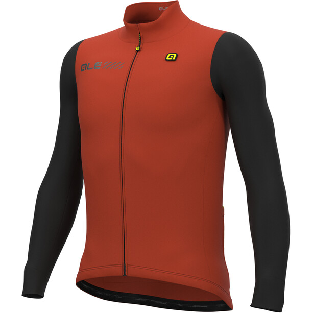 Alé Cycling Solid Fondo 2.0 Maglia jersey a maniche lunghe Uomo, rosso/nero