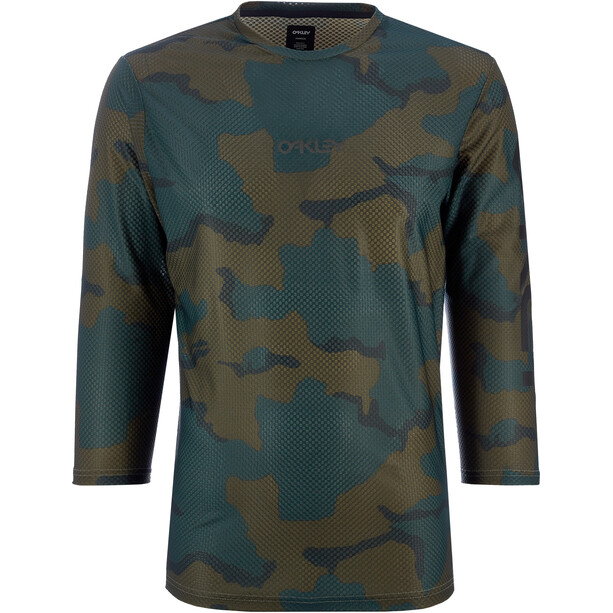 Oakley Ride Free Maillot Manches 3/4 Homme, olive/vert