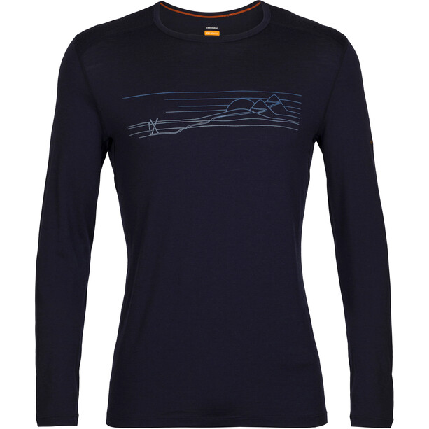 Icebreaker 200 Oasis Ski Stripes LS Crew Shirt Men, azul