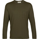 Icebreaker Granary Tee-shirt à poche à manches longues Homme, olive