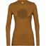 Icebreaker 200 Oasis Ski Circle Camiseta de cuello redondo de manga larga Mujer, marrón