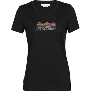 Icebreaker Tech Lite II Mountain Geology T-shirt à manches courtes Femme, noir noir