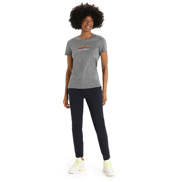 Icebreaker Tech Lite II Mountain Geology T-shirt à manches courtes Femme, gris