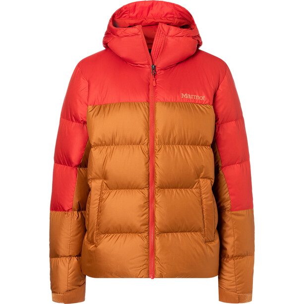 Marmot Guides Manteau à capuche Duvet Femme, orange/rouge