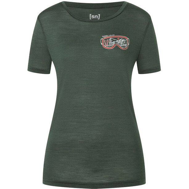 super.natural Goggle T-shirt Femme, vert