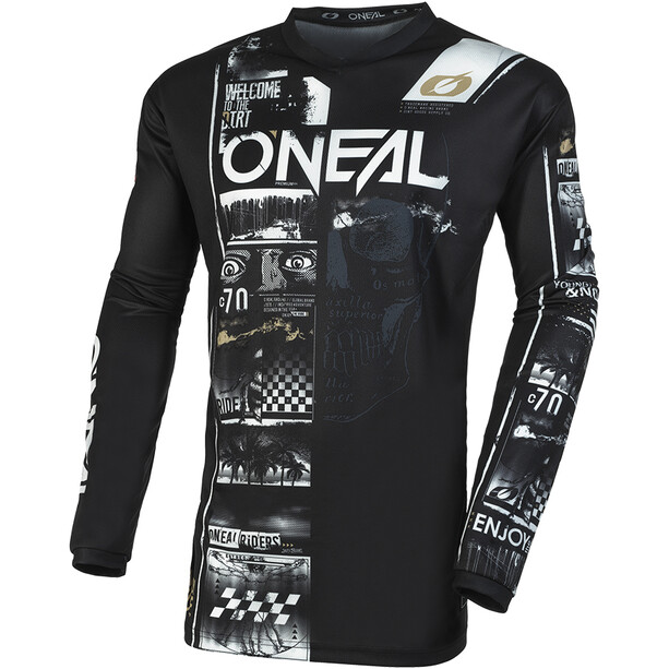 O'Neal Element Koszulka rowerowa z zamkiem błyskawicznym Mężczyźni, czarny/biały