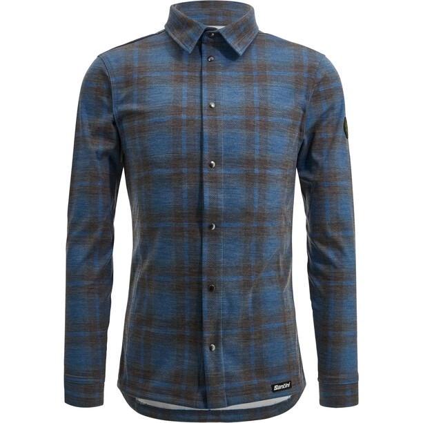 Santini Technical Wool Blend Shirt Herren blau