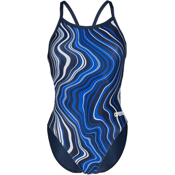 arena Challenge Back Marbled Einteiliger Badeanzug Damen blau