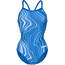 arena Lightdrop Back Marbled Traje de baño de una pieza Mujer, azul