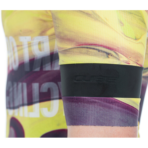 Cube Blackline Art Jersey met korte mouwen Heren, violet/geel