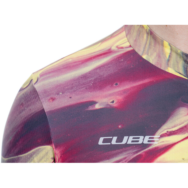Cube Blackline Art SS Jersey Hombre, violeta/amarillo