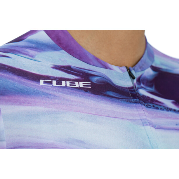 Cube Blackline Art Jersey met korte mouwen Dames, violet/bont