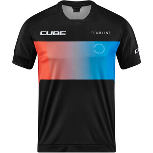 Cube Teamline Jersey SS à col rond Homme, noir/Multicolore