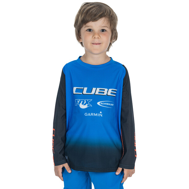 Cube Vertex Rookie X Actionteam Koszulka rowerowa z długim rękawem Dzieci, niebieski/czarny