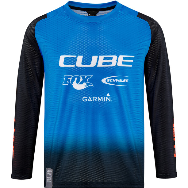 Cube Vertex Rookie X Actionteam Koszulka rowerowa z długim rękawem Dzieci, niebieski/czarny
