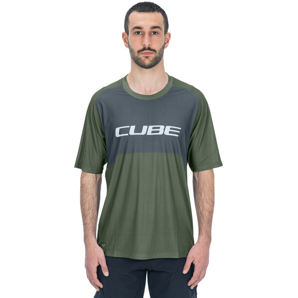 Cube Vertex TM Maglia girocollo Uomo, verde oliva/grigio