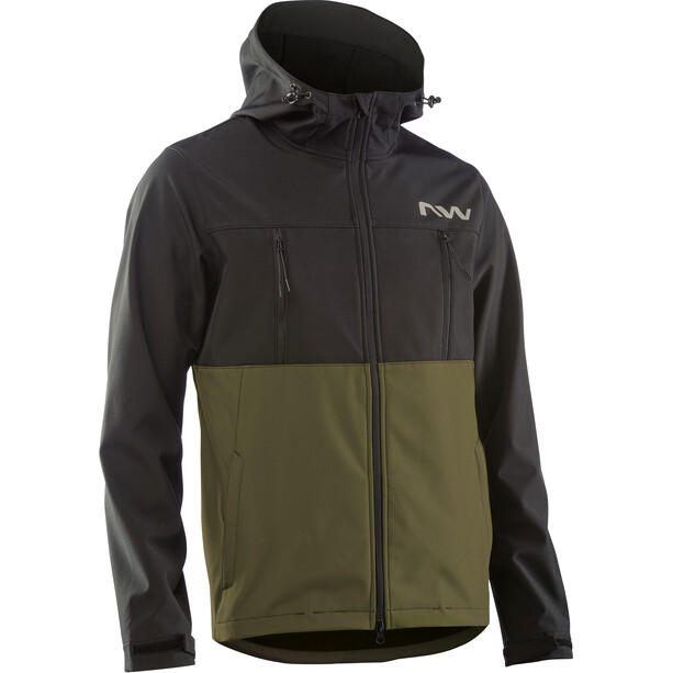 Northwave Easy Out Chaqueta Softshell Hombre, negro/verde