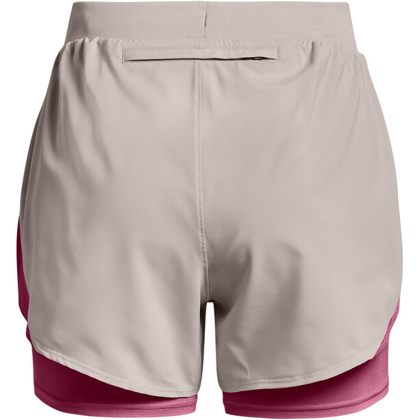Under Armour Fly By Elite Shorts 2 en 1 Mujer, gris/rosa