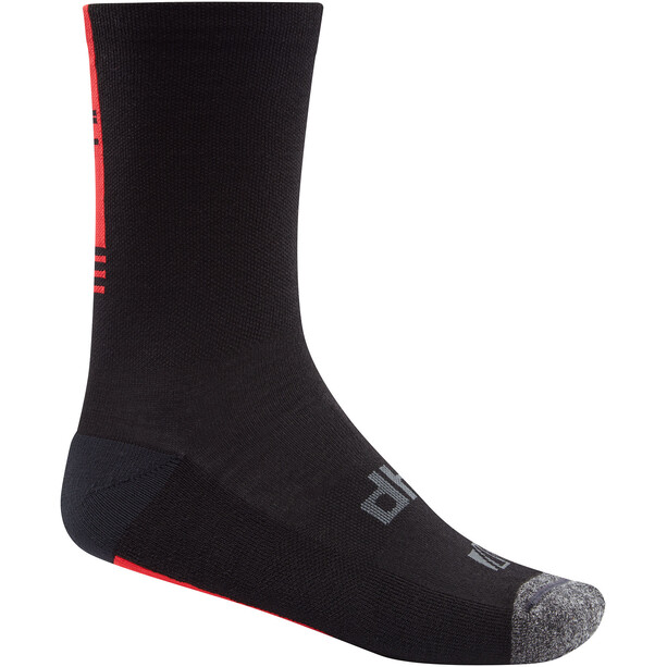 dhb Aeron Winter Weight Merino Socken schwarz/rot