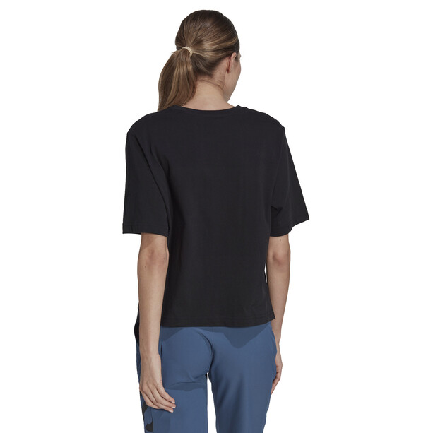 adidas Five Ten Crop T-Shirt Damen schwarz