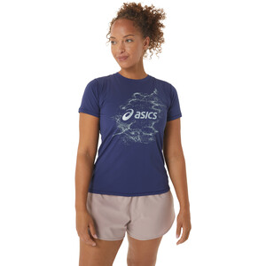 asics Nagino Graphic Run T-shirt Dames, blauw
