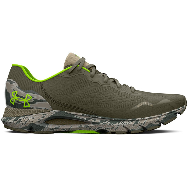 Under Armour HOVR Sonic 6 Camo Chaussures Homme, olive/jaune