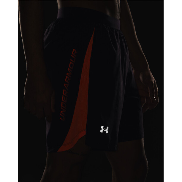Under Armour Launch Graphic 7" Shorts Men tux purple/orange blast/reflective