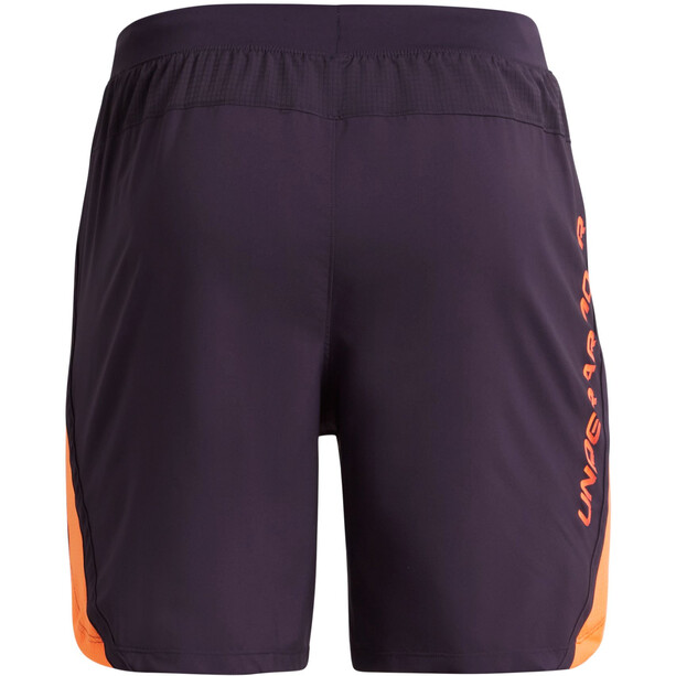Under Armour Launch Graphic 7" Shorts Men tux purple/orange blast/reflective