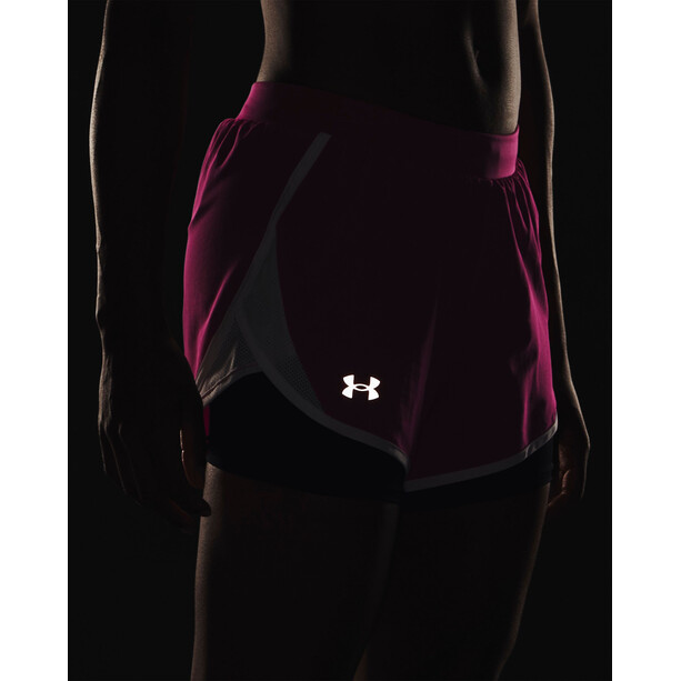 Under Armour Fly By 2.0 2-In-1 shorts Dames, roze/wit