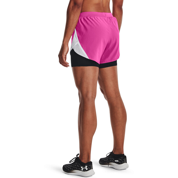 Under Armour Fly By 2.0 Shorts 2 en 1 Femme, rose/blanc