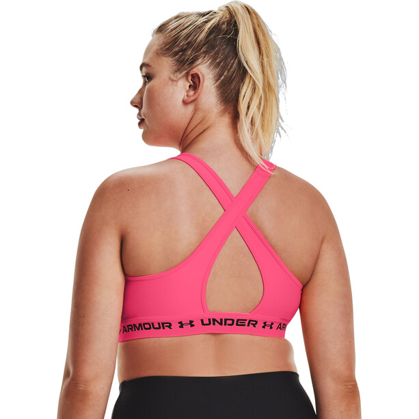 Under Armour Mid Crossback Sport-BH Damen pink