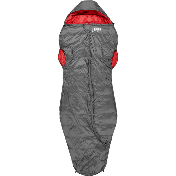 CAMPZ Trekker Pro x Sac de couchage Zip Moyen, gris/rouge
