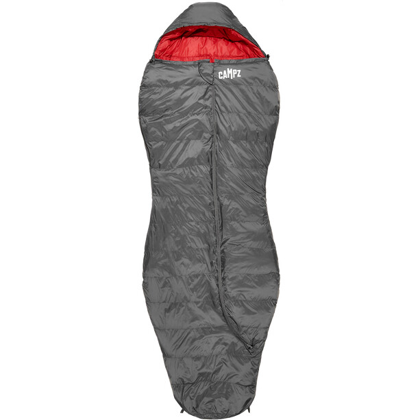 CAMPZ Trekker Pro x Sovepose med lynlås i midten, grå/rød