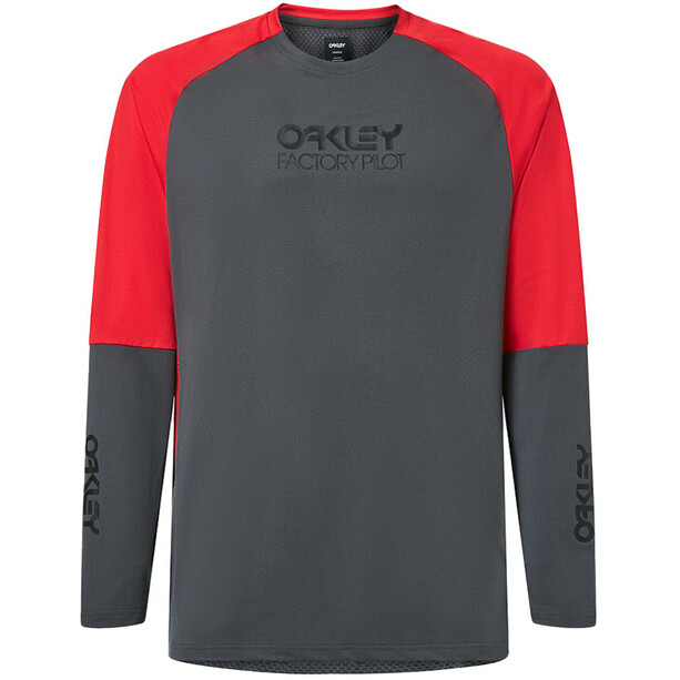 Oakley Factory Pilot MTB II LS Jersey Hombre, gris/rojo