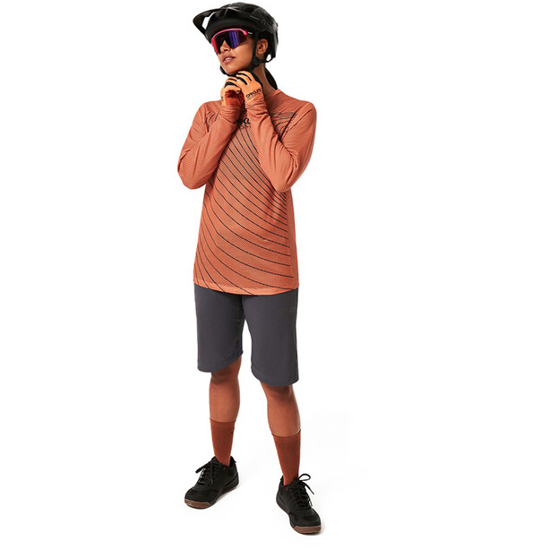 Oakley Factory Pilot RC Koszulka rowerowa z długim rękawem Kobiety, pomarańczowy