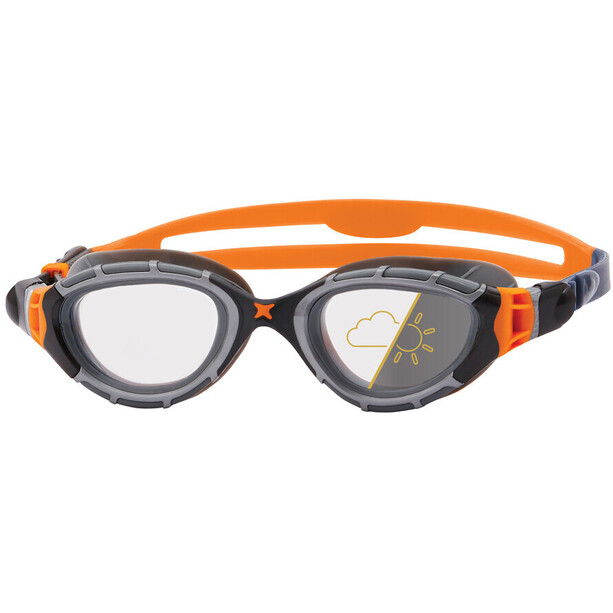 Zoggs Predator Flex Reactor Gafas Ajuste Regular, gris/naranja