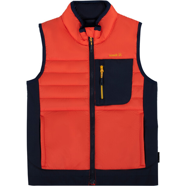 Kamik Hollis Hybrid Softshell Vest Boys, orange/bleu