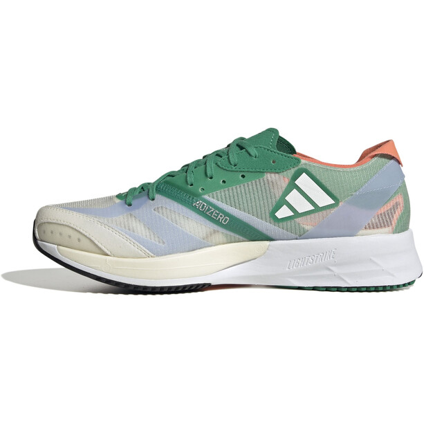 adidas Adizero Adios 7 Shoes Men white tint/silver metalic/court green