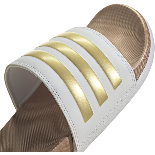 adidas Adilette Comfort Diapositives Femme, blanc/marron