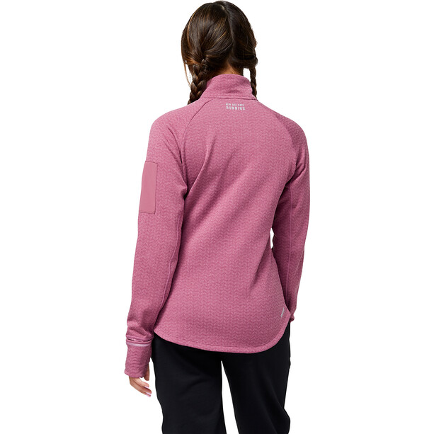 New Balance Heat Grid Langarm Shirt mit 1/2 Reißverschluss Damen lila