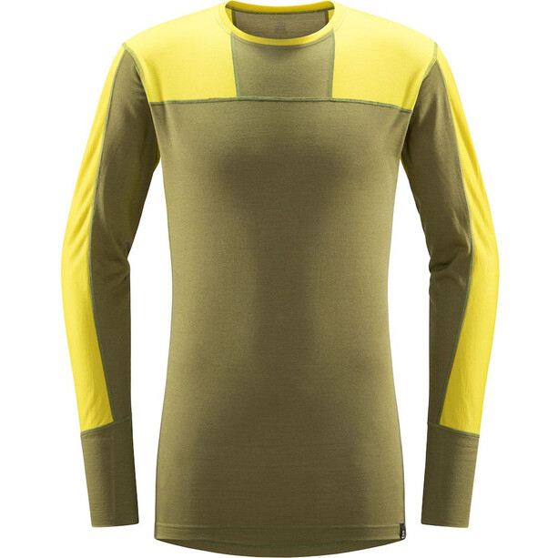 Haglöfs Natural Blend Tech Koszulka z długim rękawem Mężczyźni, oliwkowy/żółty