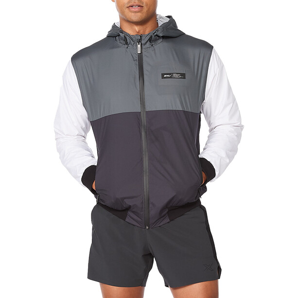 2XU Contender Coupe-vent Homme, gris/blanc