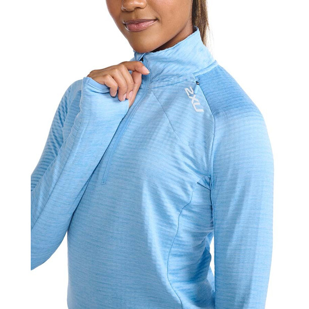 2XU Ignition Shirt mit 1/4 Reißverschluss Damen blau