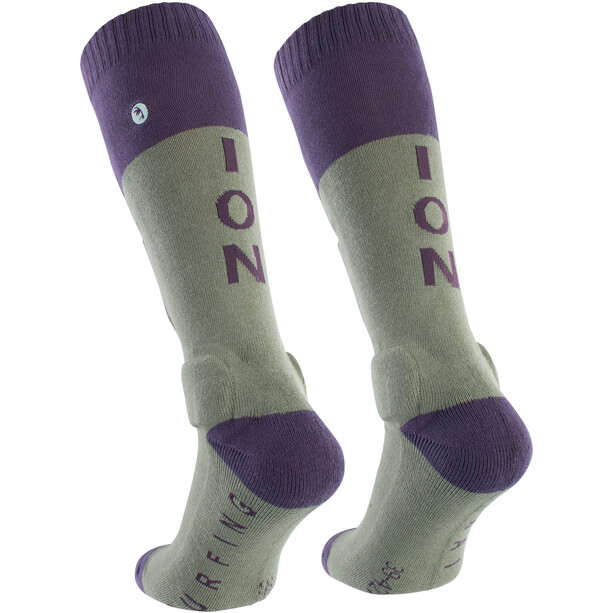 ION Shin Pads Schienbeinschoner-Socken oliv/lila