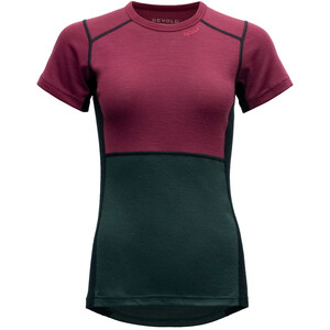Devold Lauparen T-Shirt Col Ras-Du-Cou Femme, vert/rouge vert/rouge