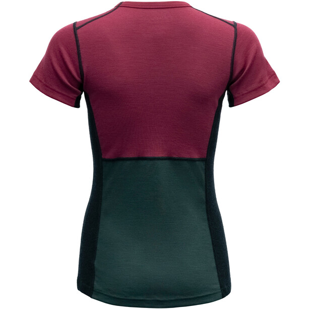 Devold Lauparen Camiseta Mujer, verde/rojo
