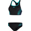 speedo Placement 2-delige Bikini Dames, zwart/turquoise